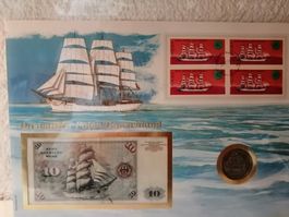 Banknoten/Münzbrief Dreimaster Deutschland