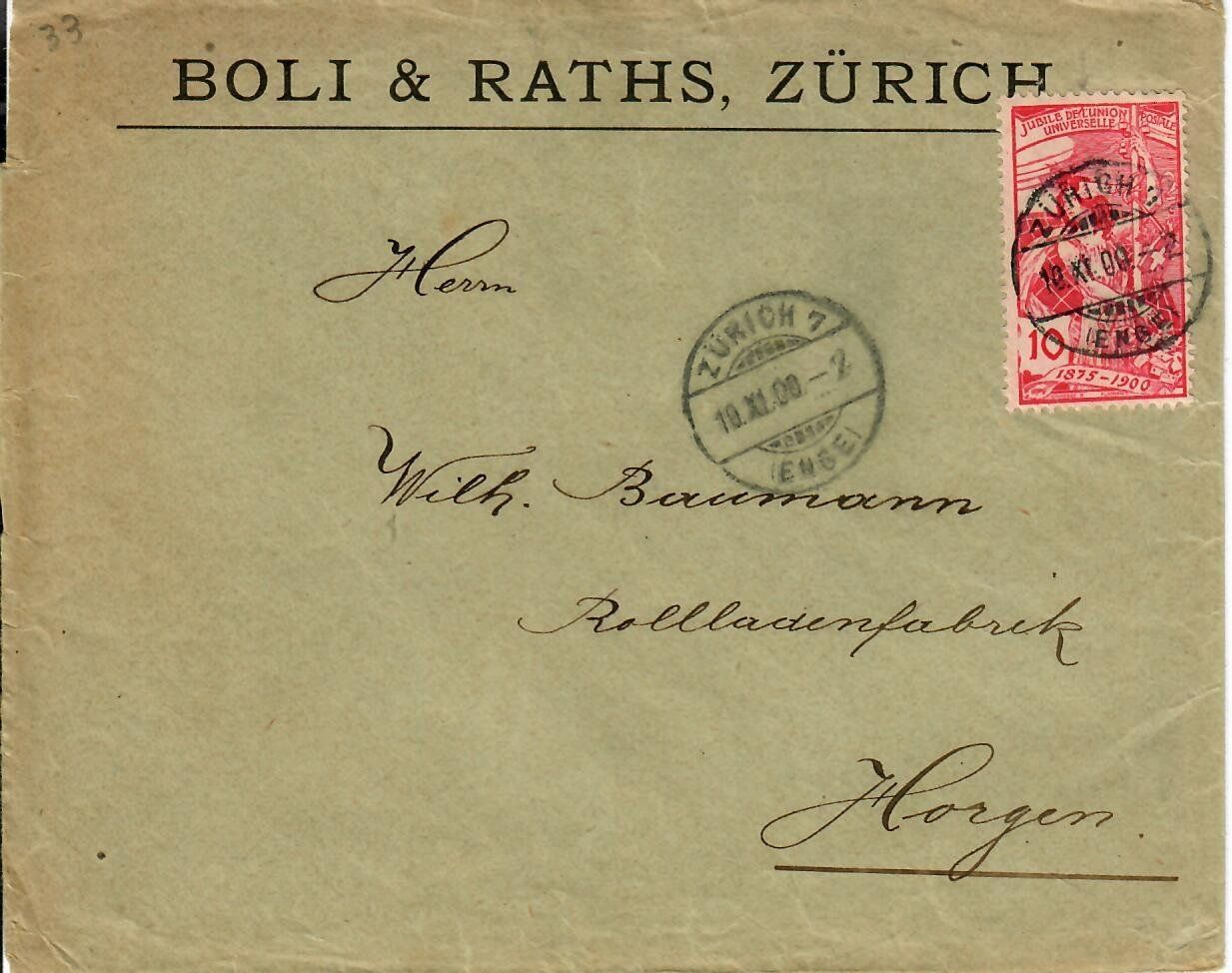 Tutti i francobolli: Brief, Boli & Raths Zürich 1900 – Usato da Hochdorf venduto da Ziegel-16