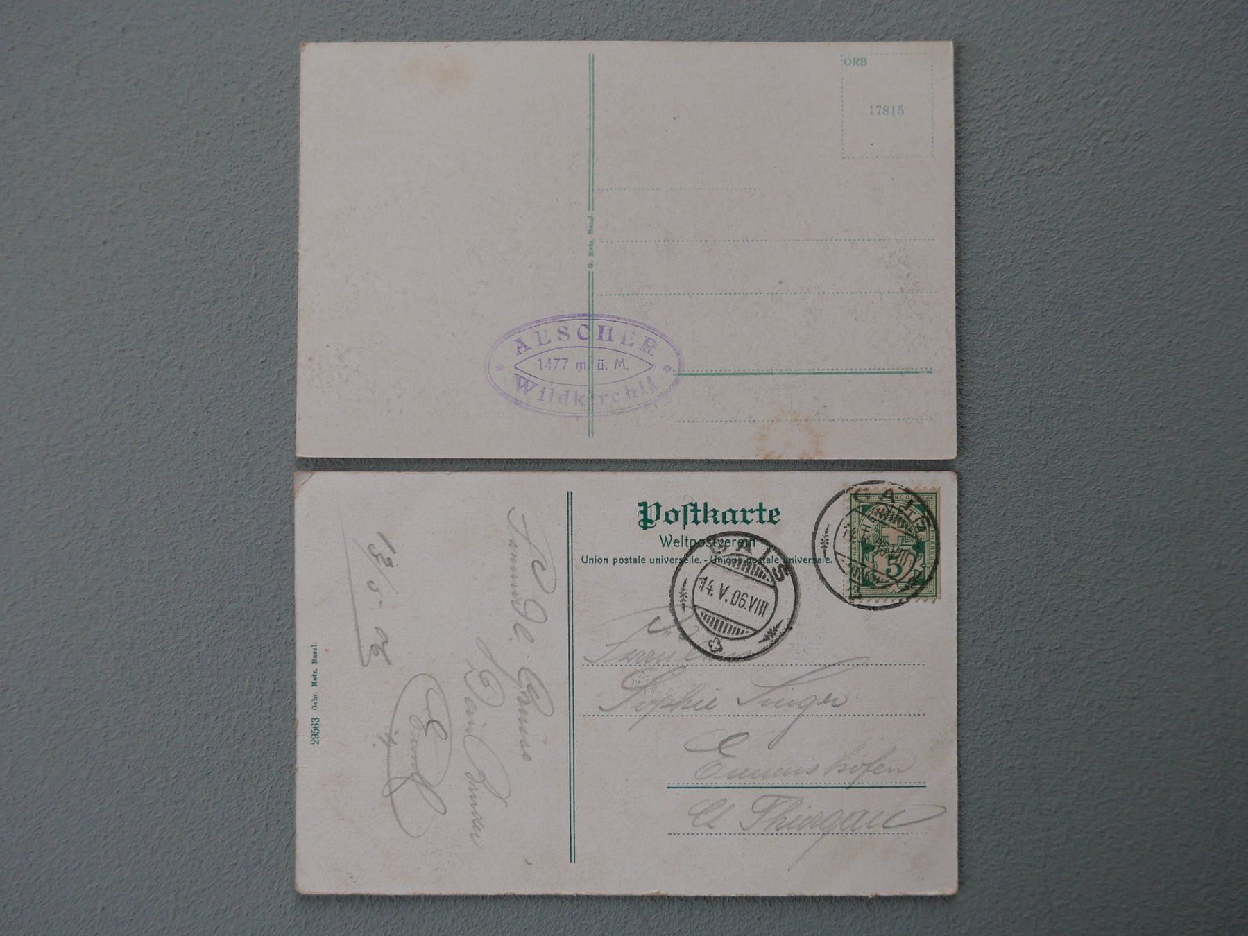 Cartoline postali: 2 ANTIKE ANSICHTSKARTEN GAIS - SÄNTIS WILDKIRCHLI APPENZELL – Usato da Balgach venduto da Zwischenraum 1