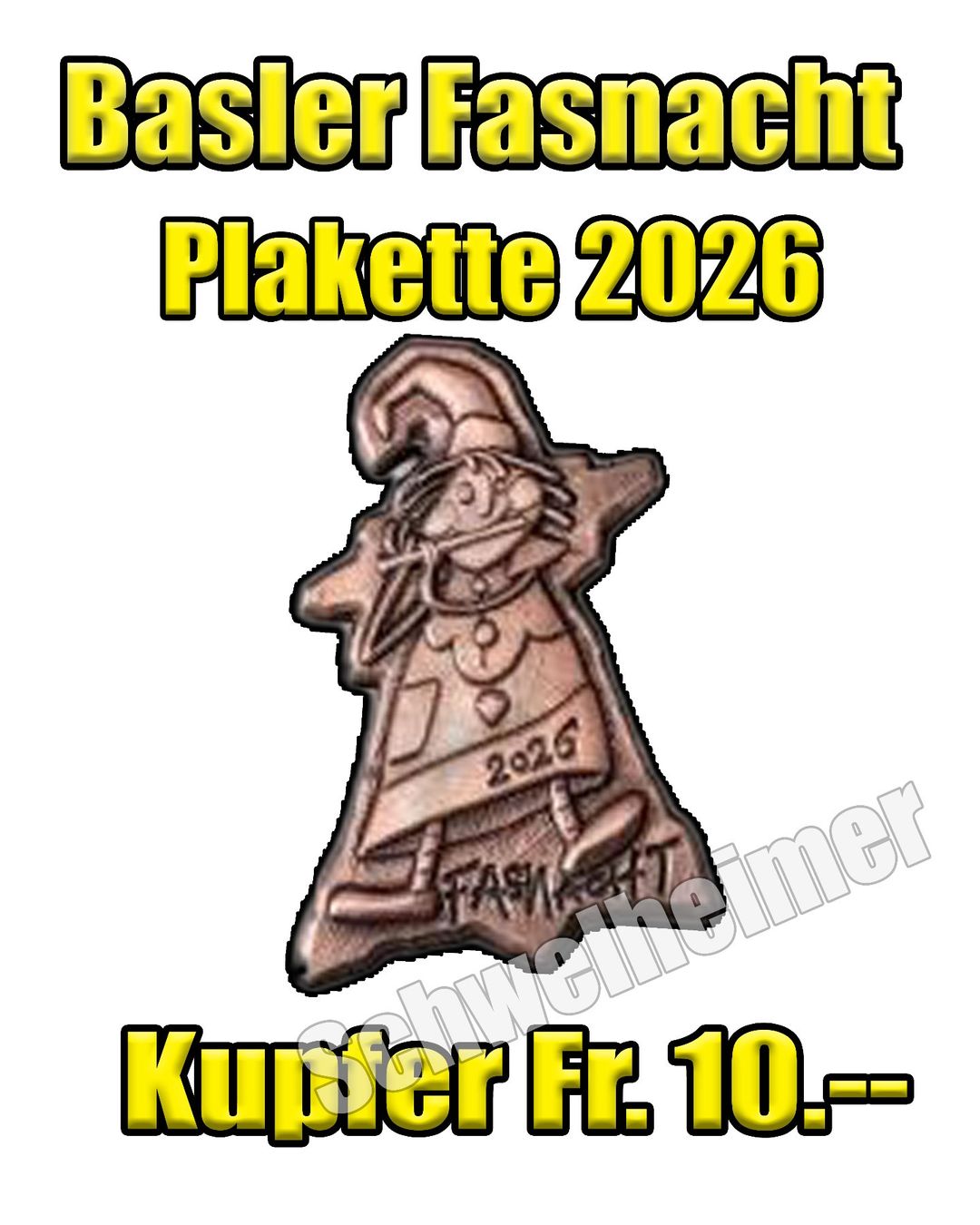 Basler Fasnacht Plakette 2026 : Kupfer 