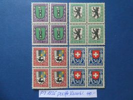 PJ 1925 postfrische ** Viererblöcke