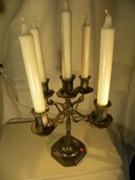 Kerzenleuchter 5-flammig aus Zinn mit 8-eckigem Fuss