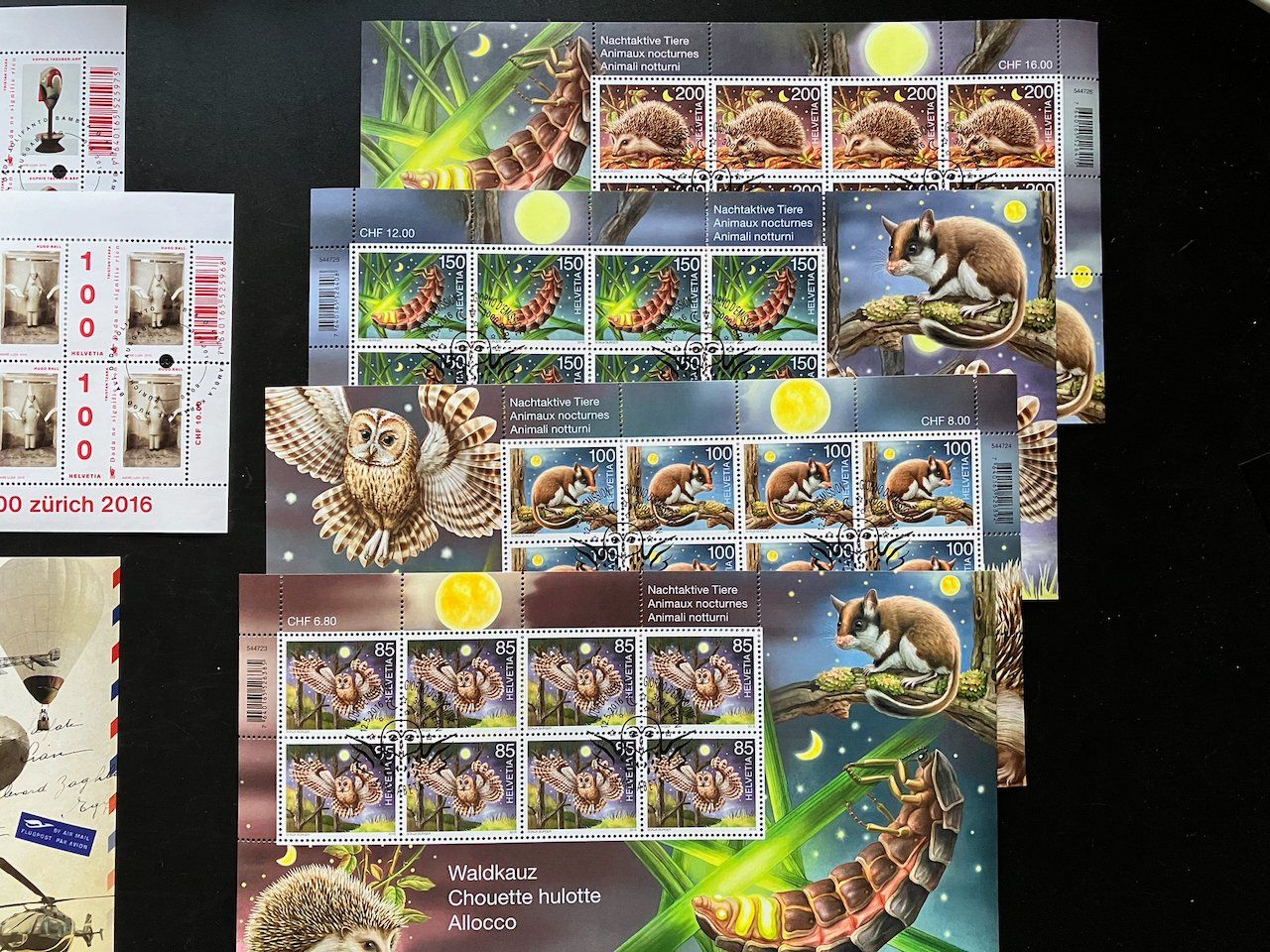 Alle Briefmarken: Lot 2016 Kleinbögen und Blöcke mit ET – Gebraucht aus Nesslau von andi_hon 2