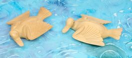 Set 2x Enten aus Holz Schnitzerei