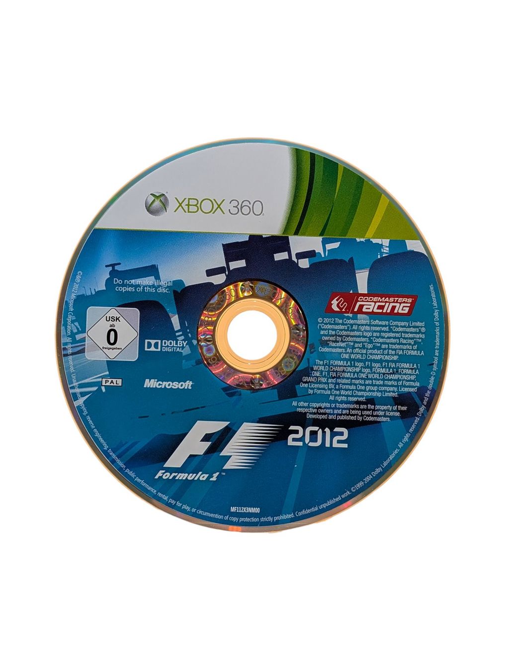 Microsoft Giochi: F1 2012  Xbox 360 Nur CD – Usato da Domat/Ems venduto da IsseldorsShop