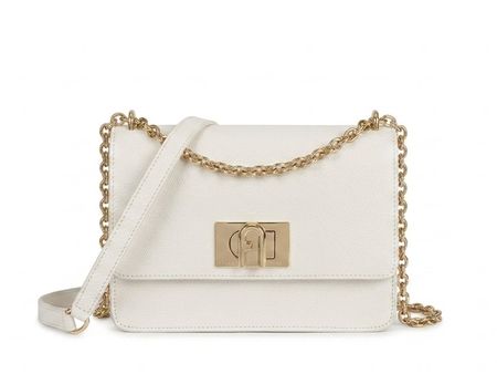 Furla Metropolis Tasche weiss Leder mit Staubbeutel