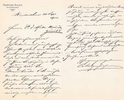 Albert Sulzer-Grossmann 1841-1910 Winterthur Autograph 1901