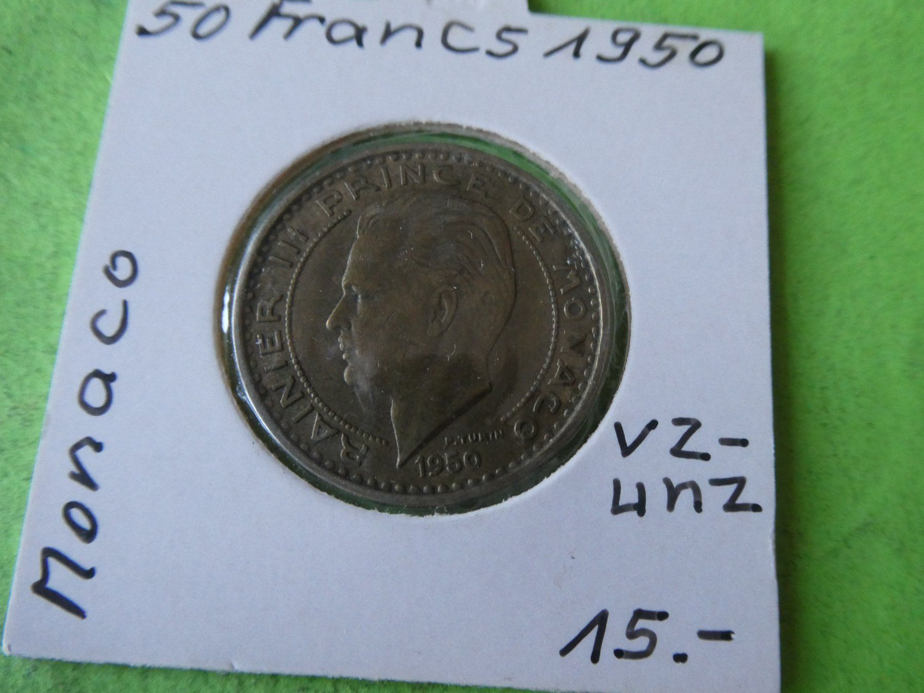 Tutti le monete: Monaca 1950, 50 Francs – Usato da Hinterforst venduto da Rohusri