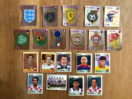 Panini Euro 96 England 1996 - 11 Wappen + 9 seltene Bilder