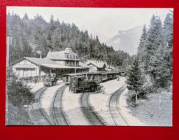 AK DAMPF BAHN BETRIEB BRÜNIG 1938 REPRO BALLENBERG DB BRIENZ