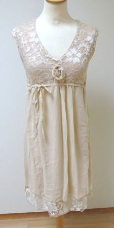 Neues Kleid - Spitze / Chiffon - beige - Grösse M