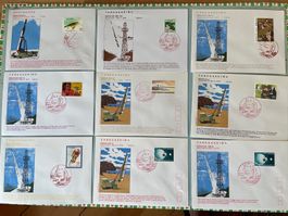 18 FDCs Raketenflug (Japanische Ausgaben)
