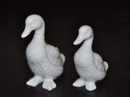 2 kleine Enten aus Porzellan