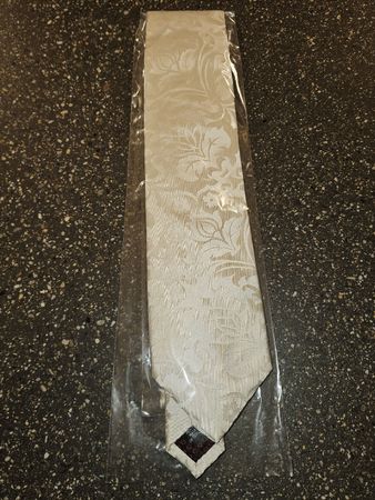 Krawatte Weisbrod Seide Creme floral neu