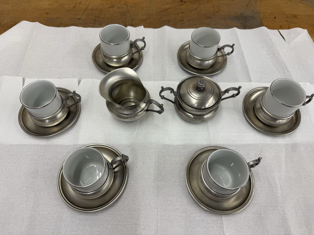 Geschirrsets: Kaffeeservice Keramik-Zinn – Gebraucht aus Hettlingen von Milucl1 1