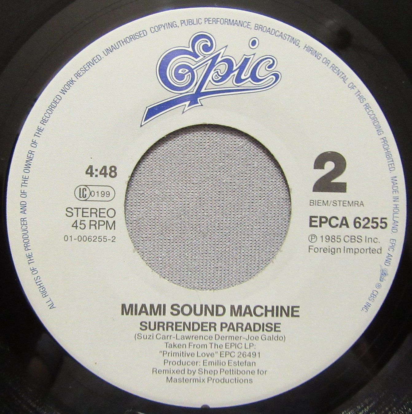 Dischi in vinile: Miami Sound Machine - Bad Boy - Single von 1985 – Usato da Auenstein venduto da Padabimbim 2