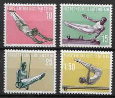 1957: Liechtenstein Serie Sports IV BKL Nr.297-300 **