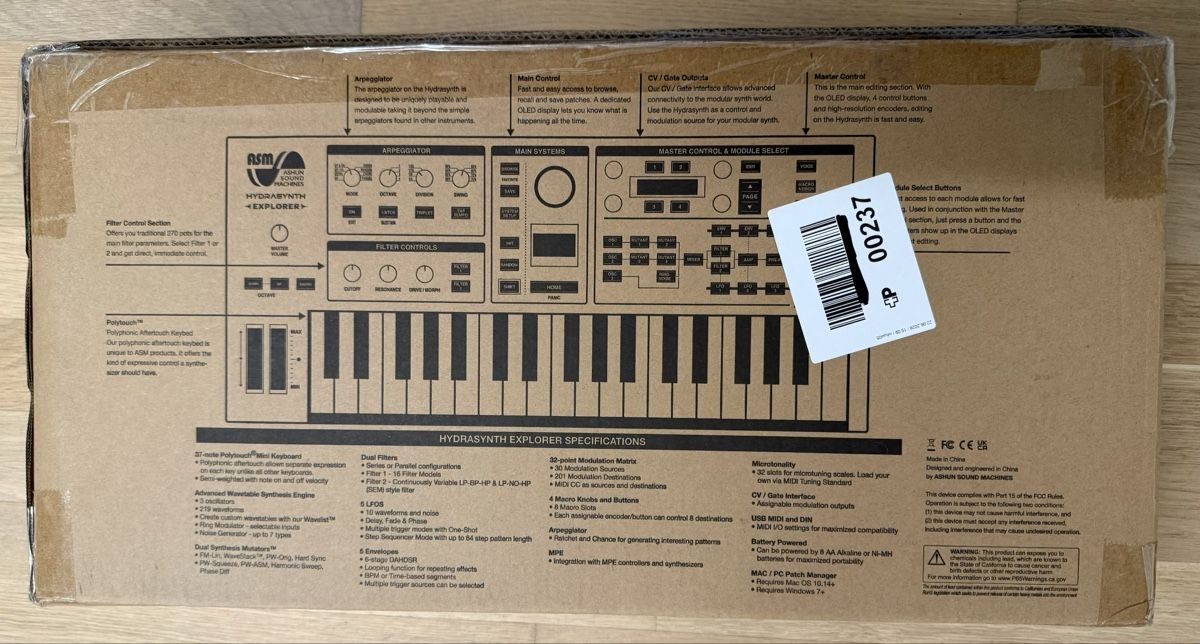 Strumenti musicali: ASM Hydrasynth Explorer 888 Limited Edition – Nuovo e nell'imballaggio originale da Pfungen venduto da jan_99zr 2