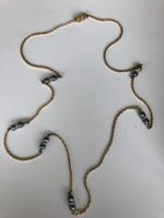 bella collana perla grigia strass