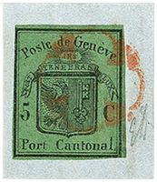1848 DUNKELGRÜNER ADLER  mit Stempelseltenheit