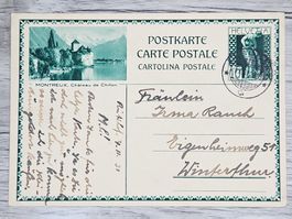 CL04 Carte Postale + Timbre Suisse 1931