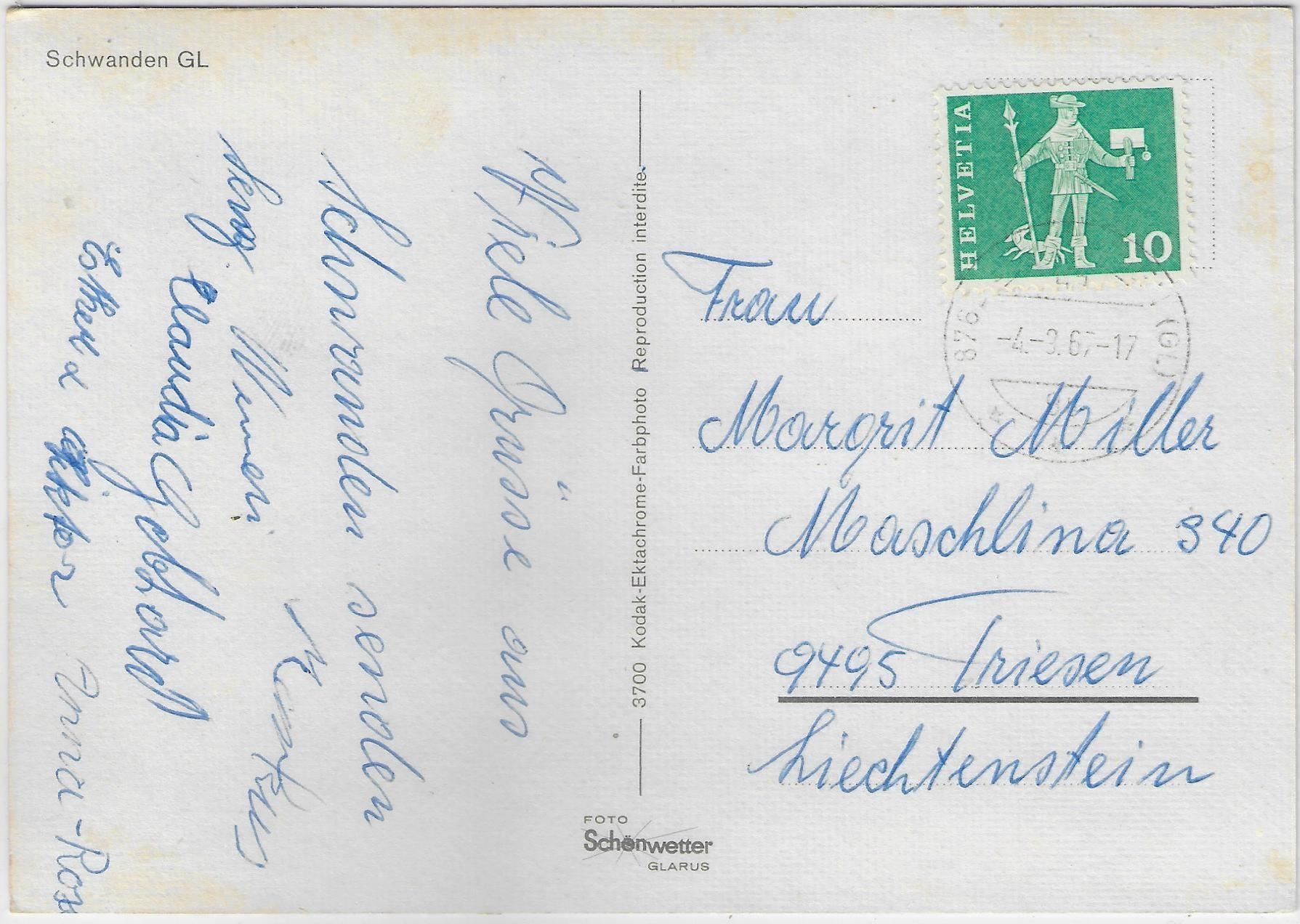 Cartoline postali: Schwanden GL - Generalansicht – Usato da Ettingen venduto da Kartenplanet 1