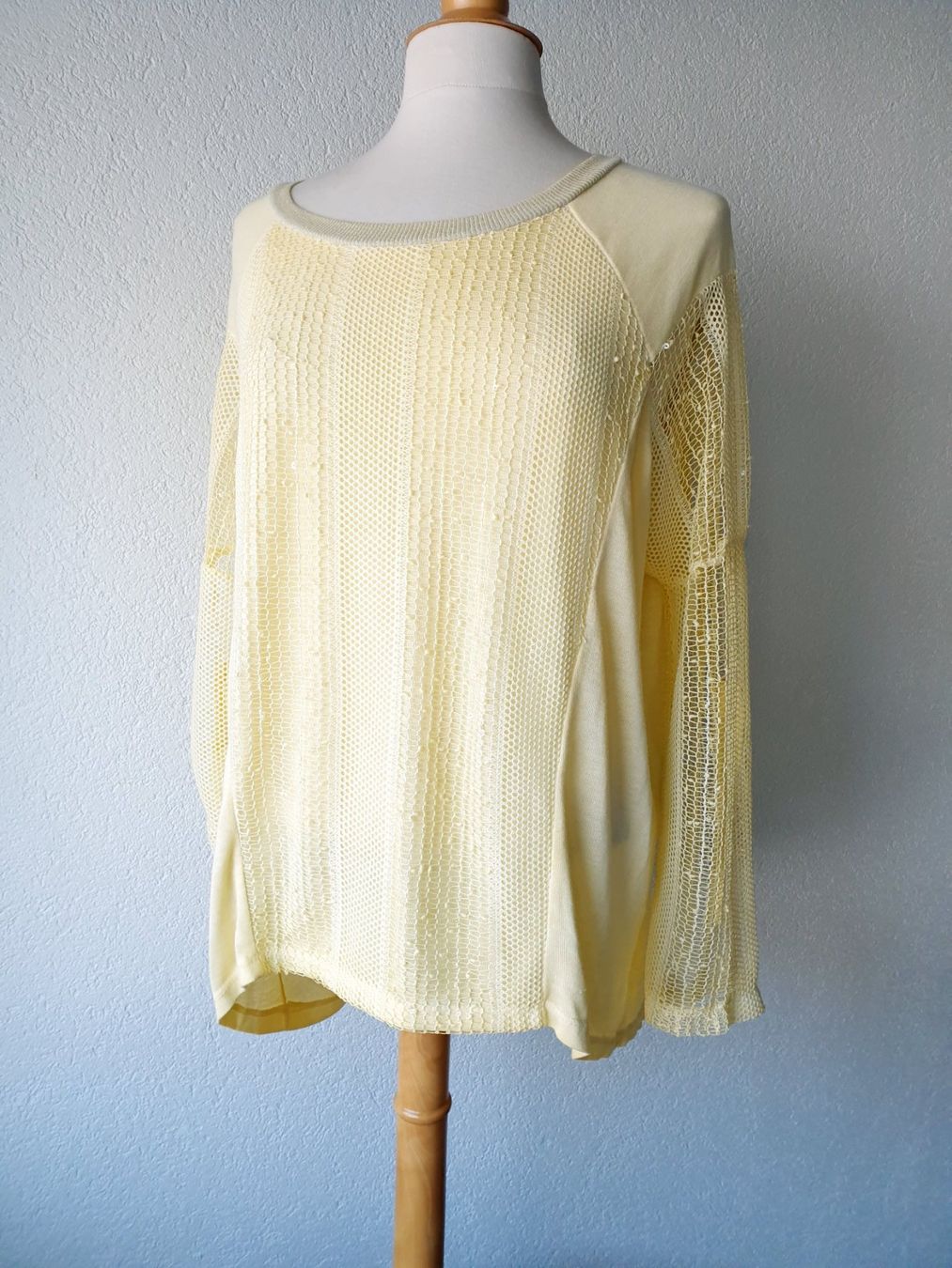 Pullover & Sweatshirts: PULLOVER PULLI MADE ITALY MIT SEIDE L 42 40 GELB TUNIKA TOP – Neu (gemäss Beschreibung) aus Elsau von the-colorful-side