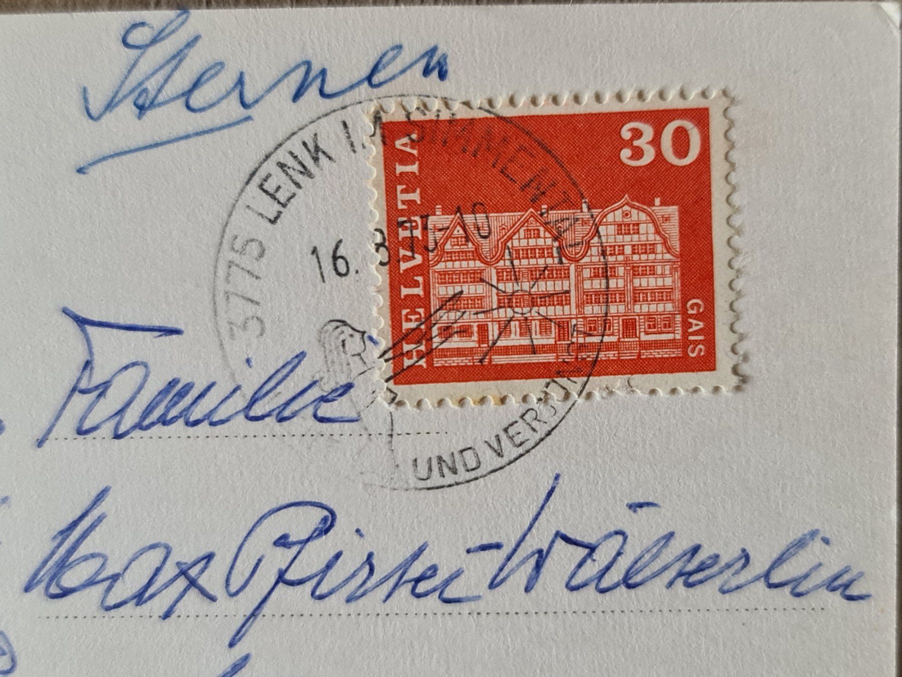 Cartoline postali: Ansichtskarte Lenk 1973 – Usato da Dintikon venduto da Vexi 1