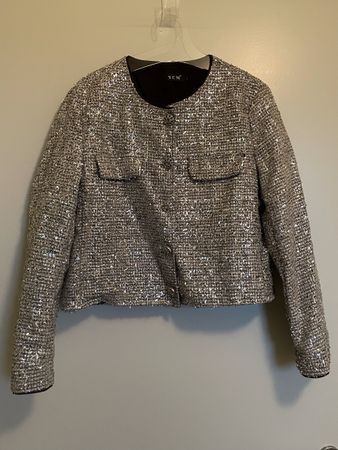 Veste YCM ✨Tweed scintillant argenté✨ T. 38 – Neuf