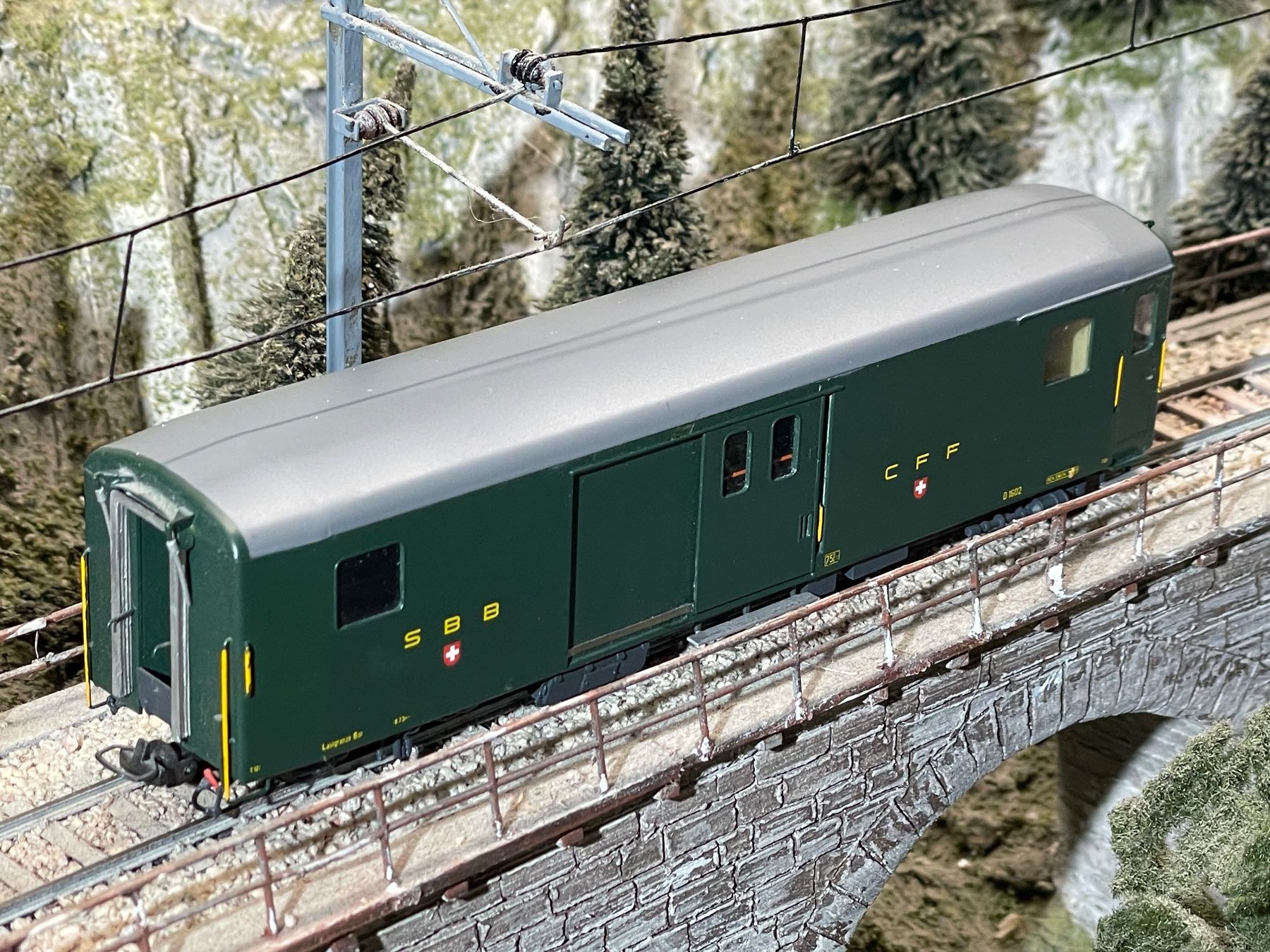 HRF Modellini di ferrovie: HRF, Brünig - Gepäckwagen, D1602 – Nuovo (secondo la descrizione) da Krummenau venduto da ferrotech 2