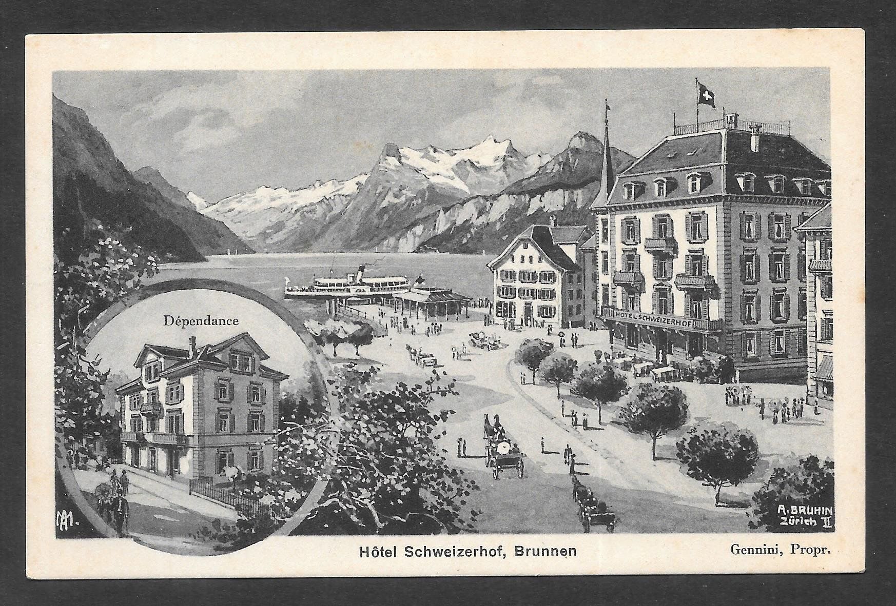 Cartoline postali: Brunnen Hôtel Schweizerhof – Usato da Olten venduto da clotaldi