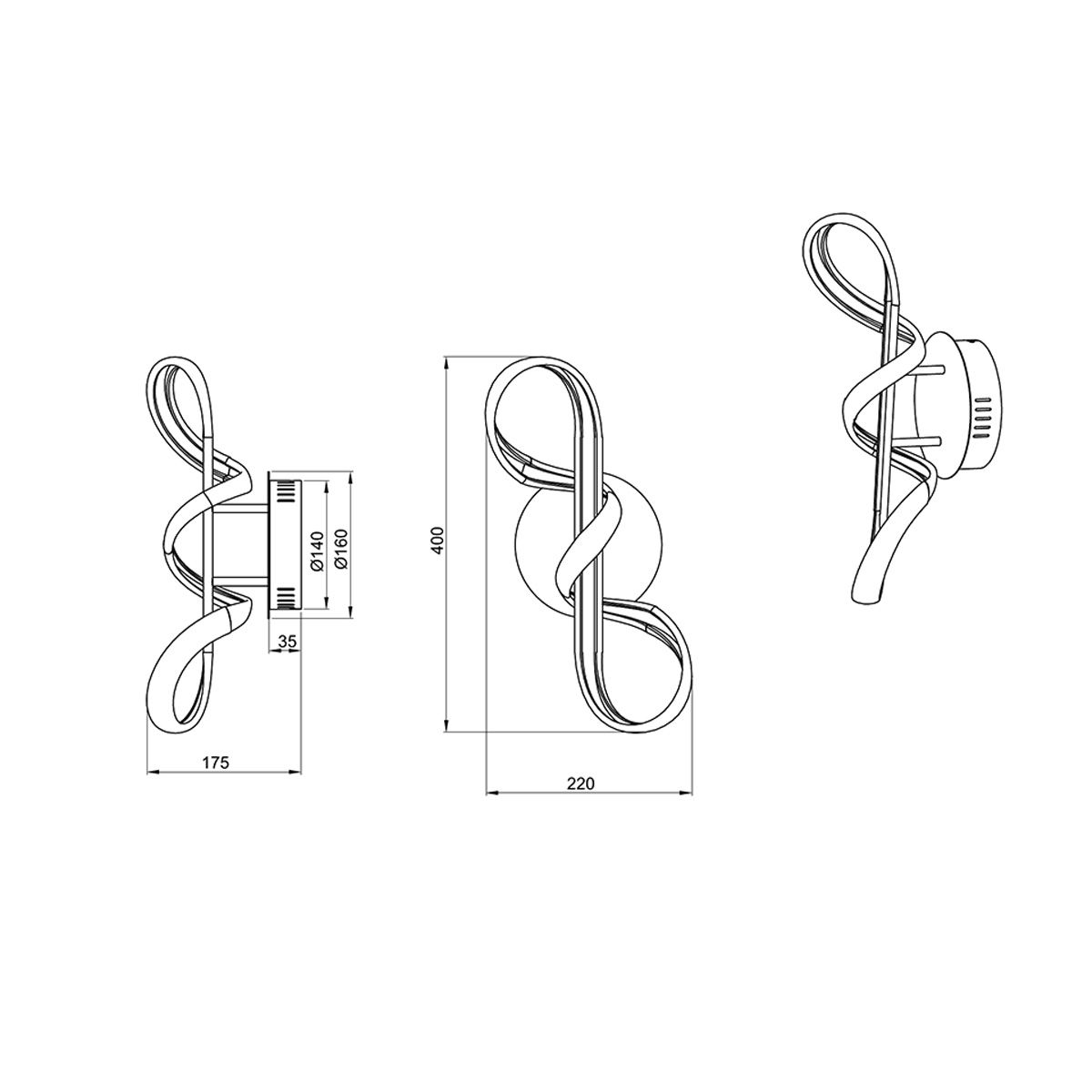 Lampade: LED Wandleuchte, Weiß, 40 cm Höhe – Nuovo (secondo la descrizione) da Kreuzlingen venduto da Smart-Light 2