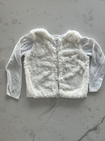 Cardigan blanc en fausse fourrure, TAO, 4 ans 104 cm