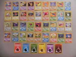 42 versch. Pokémon Sammelkarten 1999-00 Deutsche Schrift KP