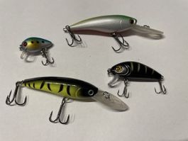 4er Angelköder Set tief / flach Wobbler crankbait