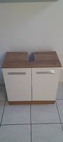 Waschbeckenunterschrank weiss/Holzoptik 2 Tueren neu
