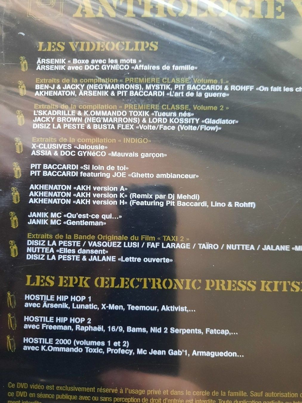 Tous les DVDs: DVD Hostile Hip Hop - Anthology 1 – D'occasion à Pully par bro_n52j 2