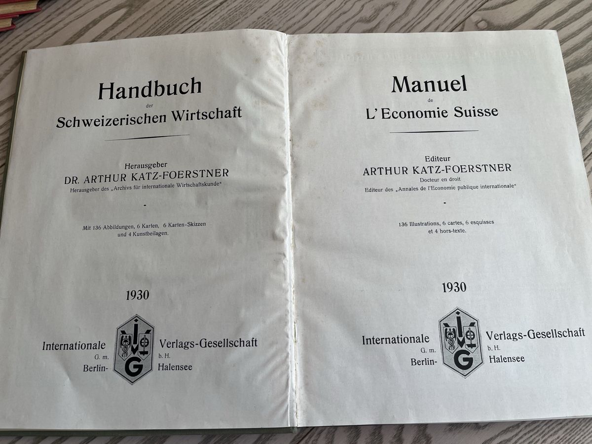 Libri: Handbuch der Schweizerischen Wirtschaft von 1930 – Usato da Romanshorn venduto da Apfelschuss 1