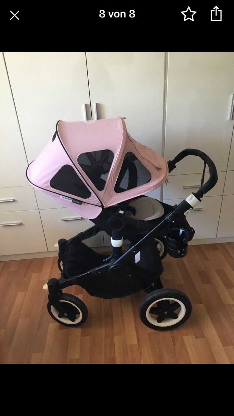 Bugaboo Carrozzine: New Bugaboo Donkey2 Breezy Sun Canopy - Soft Pink – Nuovo (secondo la descrizione) da Oberwil b. Zug venduto da pHO3NiX 3
