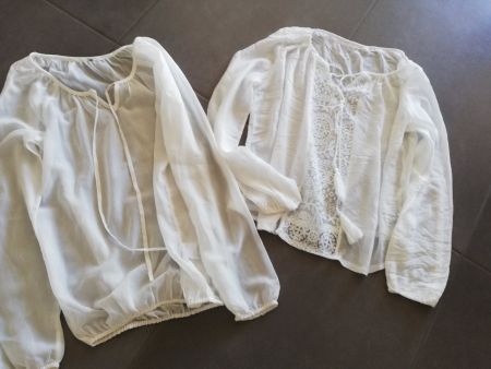 Leichte Blusen Weiss Gr S-M