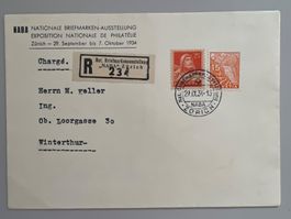 1934 NABA Einges. Brief Frankatur Nr.155+197