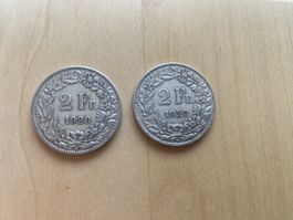 Zwei mal 2Fr Silber 1920