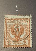 Italien 1901 briefmarke abart dezentriert
