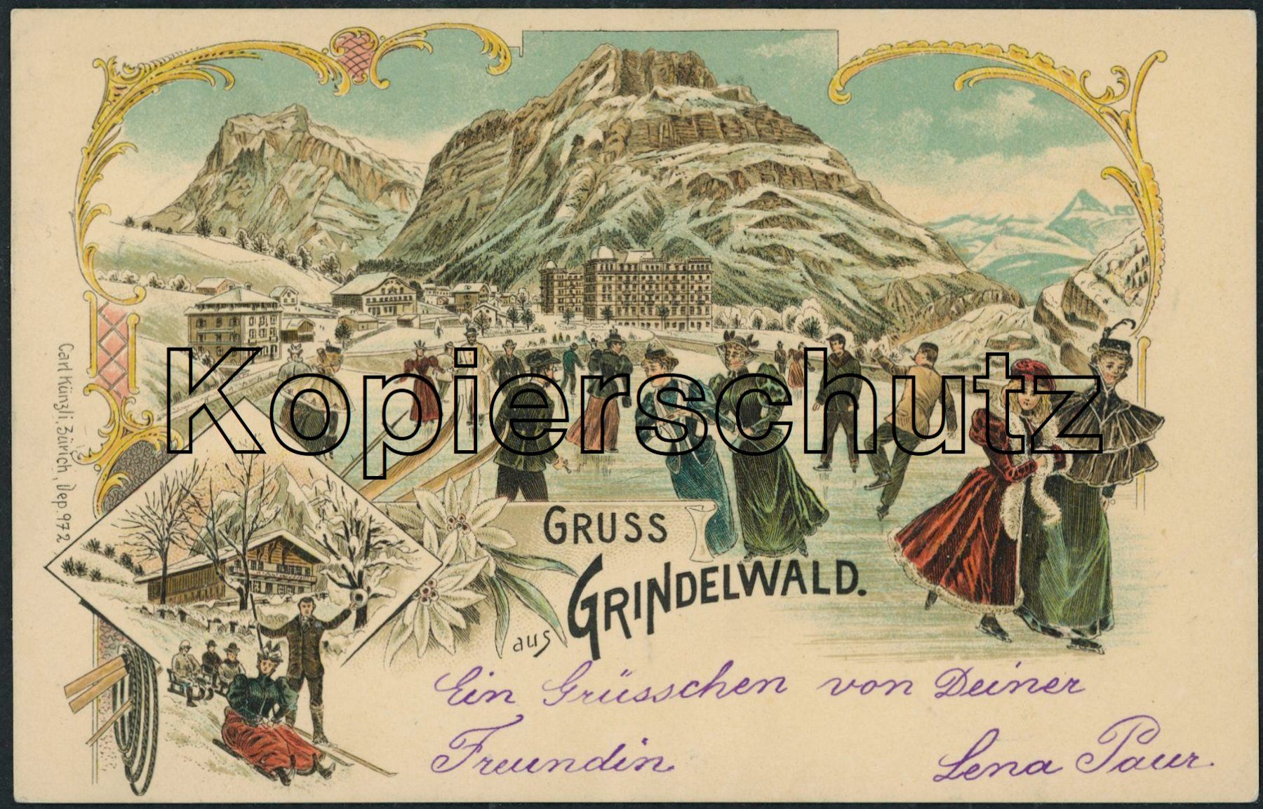 Ansichtskarten: BE Grindelwald - Winter Litho - Sport – Gebraucht aus Schindellegi von masutka7