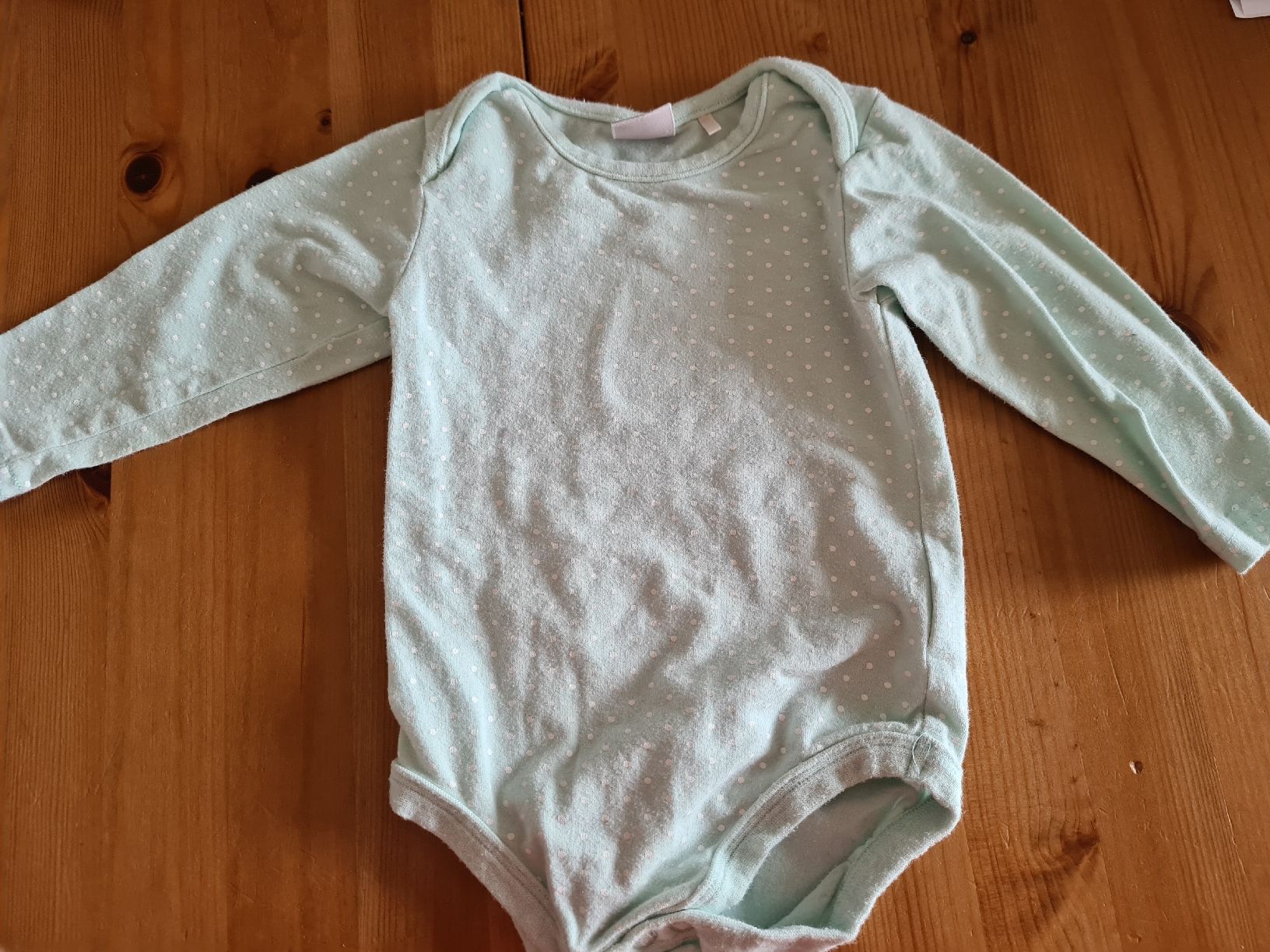 Biancheria intima: Body Grösse 68 Langarm Mint mit Punkten – Usato da Horw venduto da Mirii91