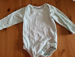 Body Grösse 68 Langarm Mint mit Punkten