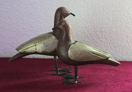 Dekorative Holzvögel, 2er Set, Handarbeit, Vintage 🦜🦜