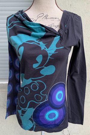 Superbe pull tunique DESIGUAL MINNIE 100%coton t.M-L