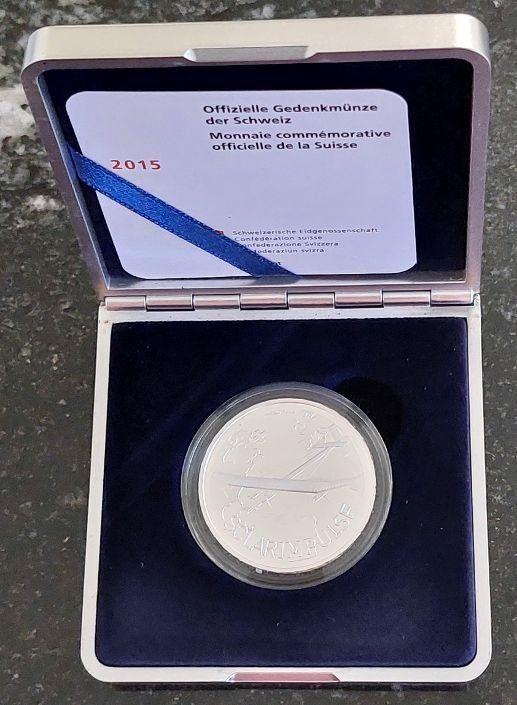 Tutti le monete: 20 Franken 2015 Silber pp Solar Impulse Box – Nuovo (secondo la descrizione) da Arch venduto da moneyswiss