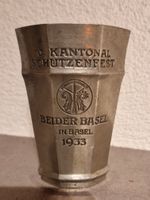Alter Zinnbecher 1933 10. Kantonalschützenfest Beider Basel